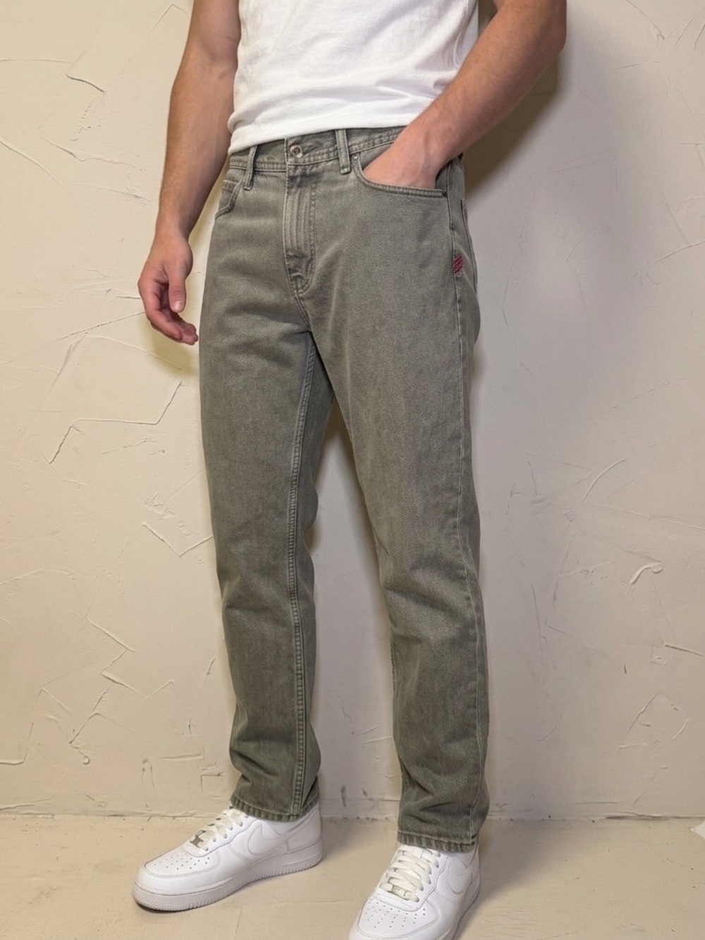 BDG 31x32 Washed Olive Green Dad Slim Tapered Jeans Urban Outfitters Grunge